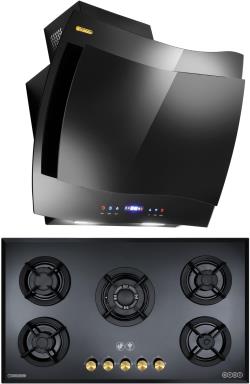 هود و اجاق گاز صفحه ای درخشان مدل فریز مشکی g601