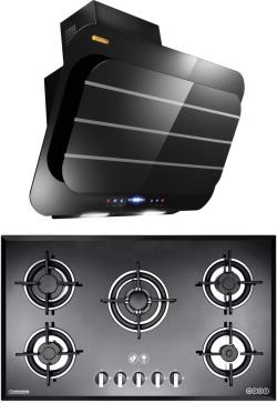 هود و اجاق گاز صفحه ای درخشان مدل پارالل مشکی g603