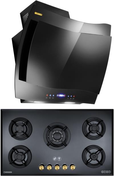 هود و اجاق گاز صفحه ای درخشان مدل فریز مشکی G601