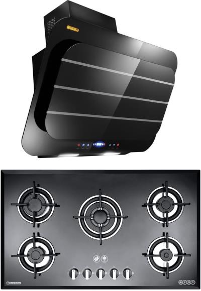 هود و اجاق گاز صفحه ای درخشان مدل پارالل مشکی G603